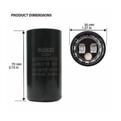 Capacitor de arranque  110 vac 130-156 MFD