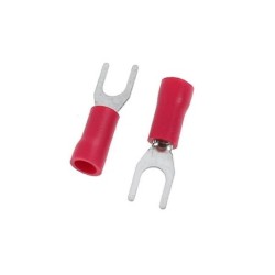 Terminal Horquilla 1/4  Rojo cable 22-16