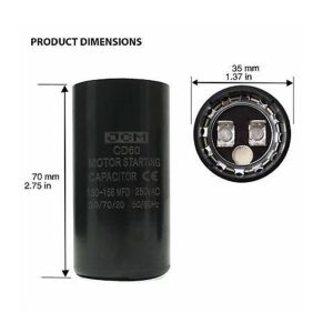 Capacitor de arranque 110 vac 130-156 MFD